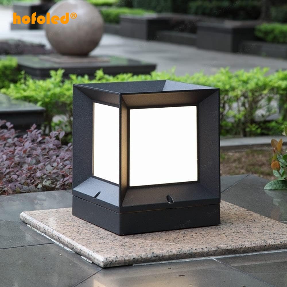 Modern Solar Panel Pole Outdoor Waterproof Solar Post Light LED Fence Deck Cap Column Lamp Lantern Chapiter Pillar Light