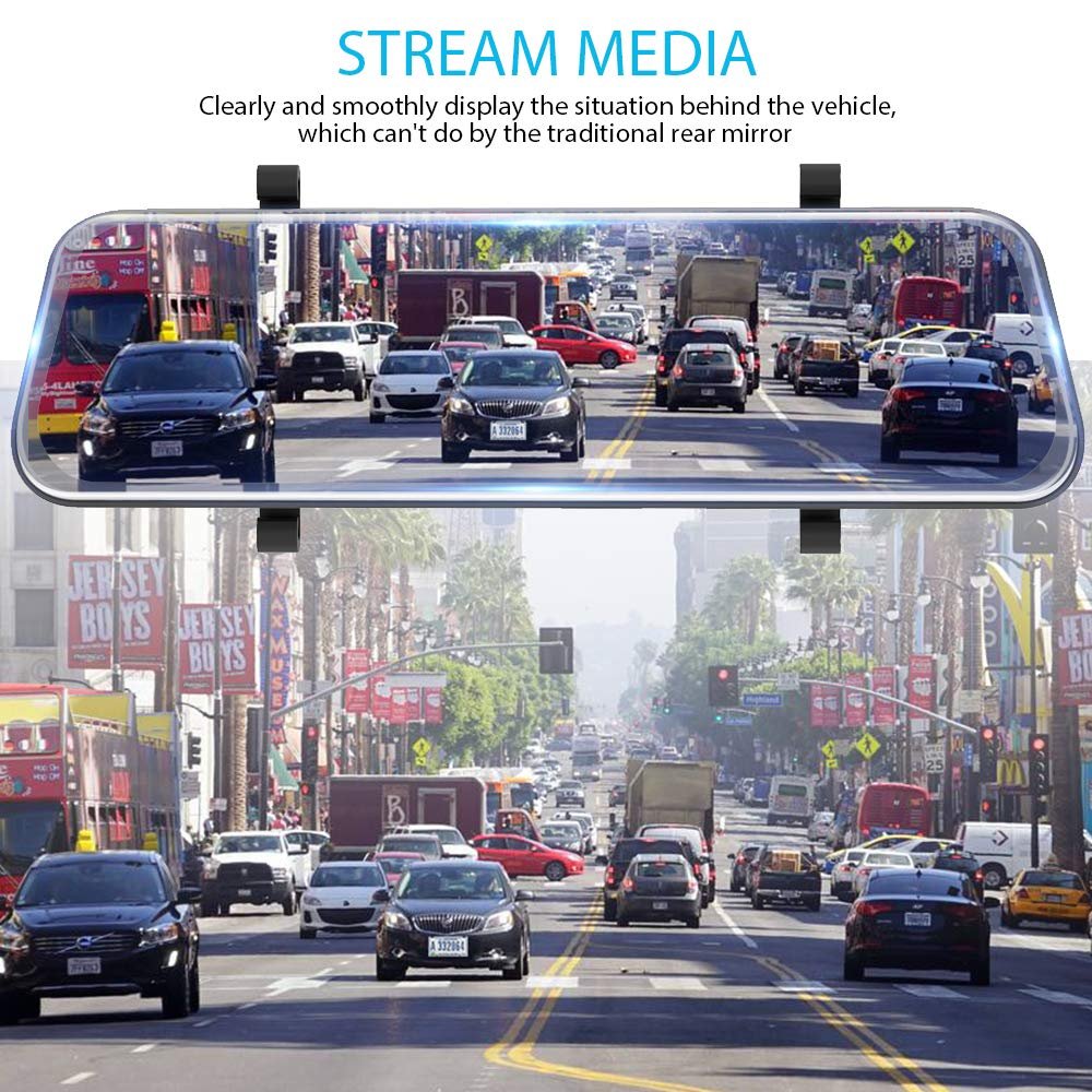 2K Car Video Recorder 12'' Rearview Mirror Car Dvr Sony IMX335 Ultra HD 2560*1440P Dash Cam With GPS Night Vision Reverse Camera