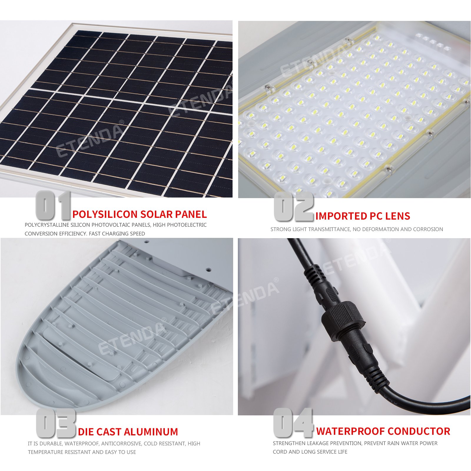 100W 200W 300W 400W 500W Waterproof IP67 Aluminum Wholesale Price Outdoor Solar Led Street Light