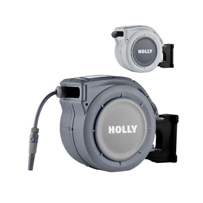 30M Heavy Duty Automatic Rewind Water Hose Reel 1/2 or 5/8 " 65 100 ft Wall Mount Retractable Self Return Garden Water Hose Reel