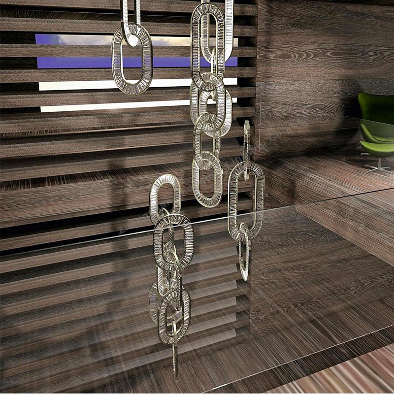 Luxurious Modern Duplex Staircase K9 Crystal Chandelier Decorates Living Room Hotel Restaurant Chandelier Long Chandelier