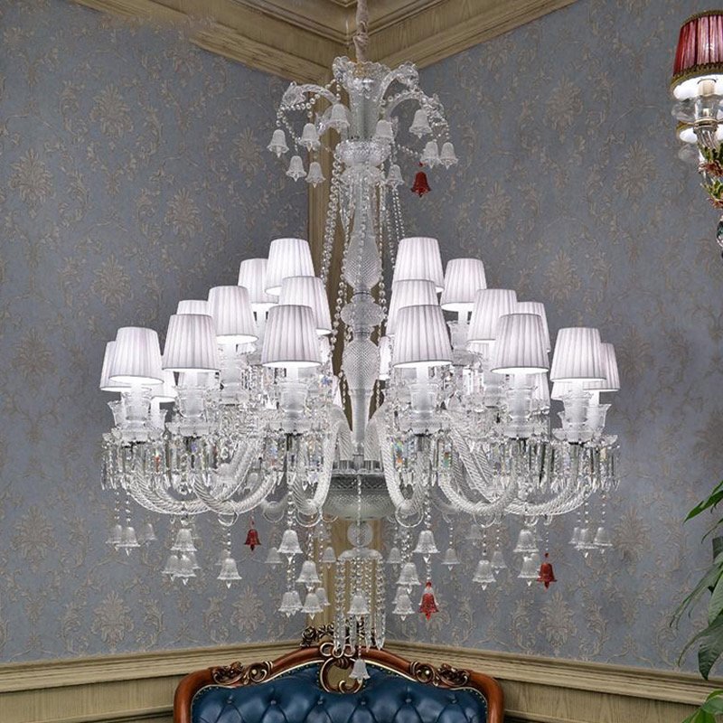 European Style Candle K9 Crystal Light Gold Crystal Chandelier for Villa Hotel Custom Luxury Chandelier