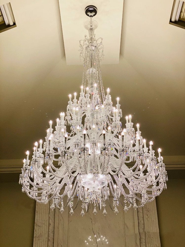 European Style Candle K9 Crystal Light Gold Crystal Chandelier for Villa Hotel Custom Luxury Chandelier