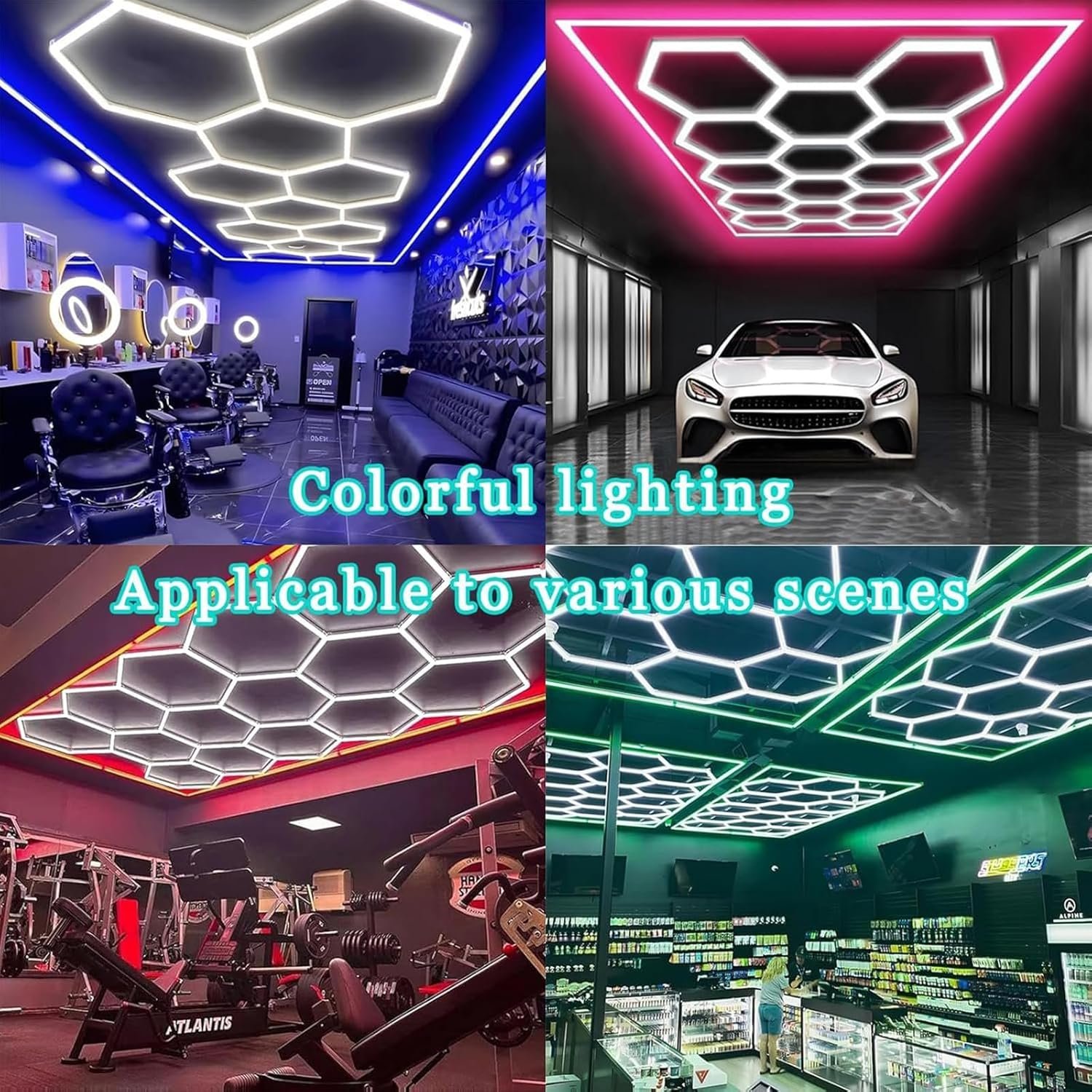 Professional Factory Produce LED Hexagonal Workshop Light for the Car Washing Barber Shop