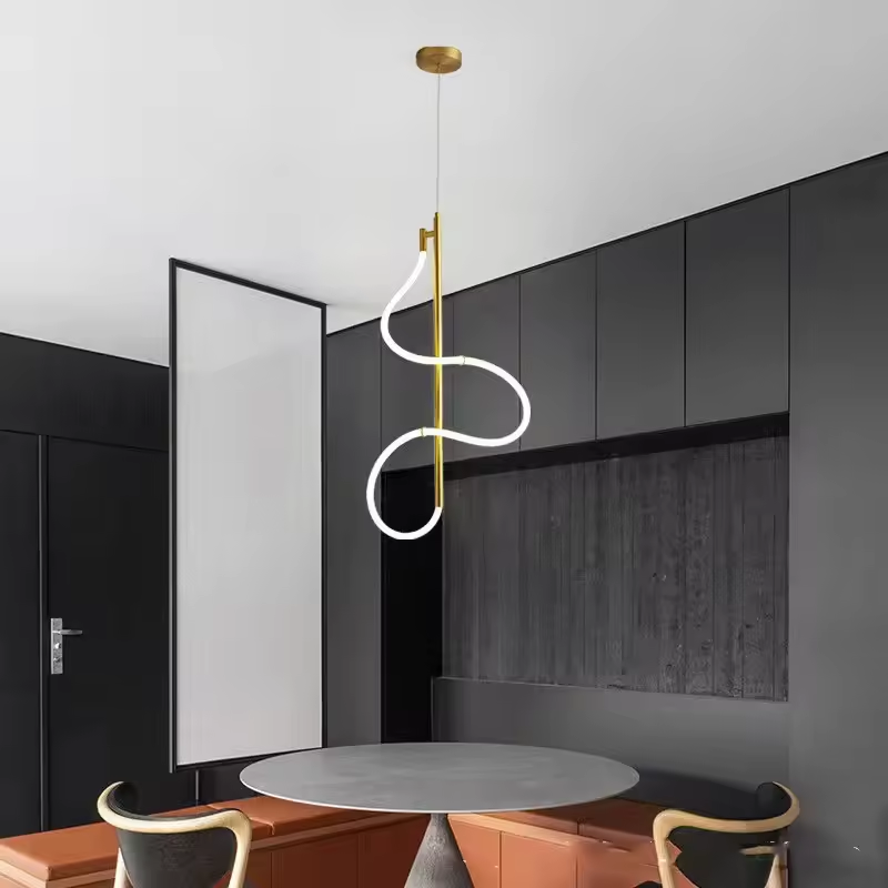 Silicone Hose Flexible Lamp Tube Fixtures Modern Dimmable Pendant Hanging Led Lights Lighting Chandelier