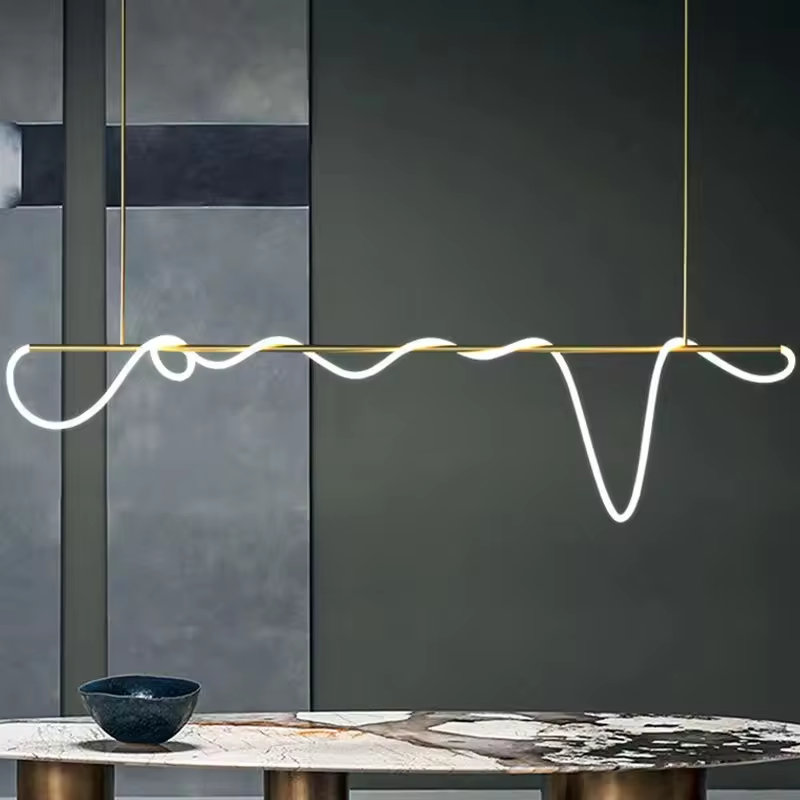 Silicone Hose Flexible Lamp Tube Fixtures Modern Dimmable Pendant Hanging Led Lights Lighting Chandelier