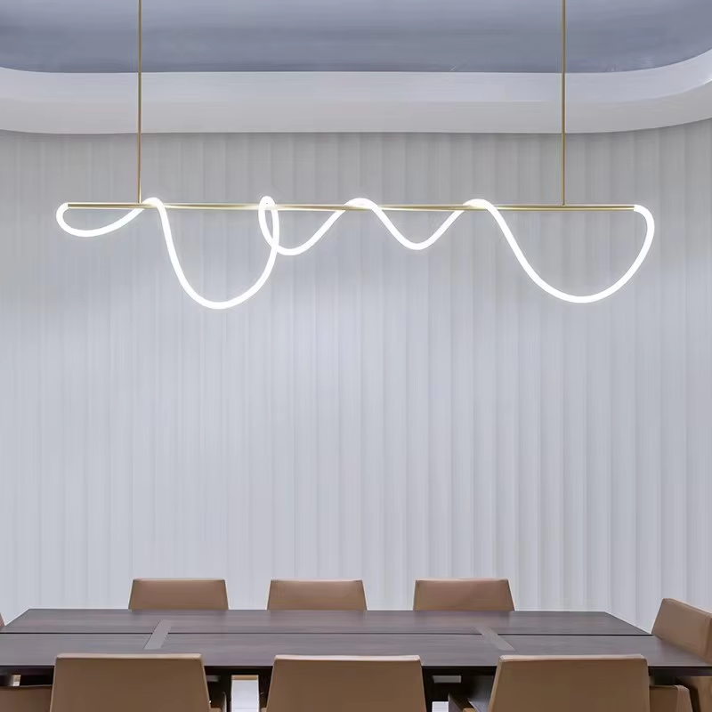 Silicone Hose Flexible Lamp Tube Fixtures Modern Dimmable Pendant Hanging Led Lights Lighting Chandelier