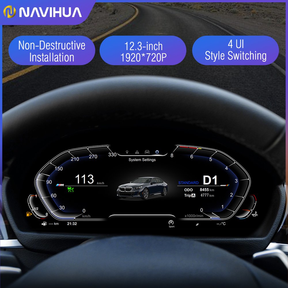 Navihua Virtual Instrument LCD Digital Cluster for BMW 3 4 Series F30 F31 GT-F34 F32 F33 F36 Cockpit Auto Meter Seedometer