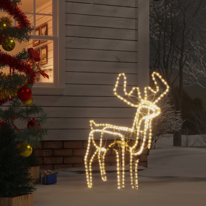 TSINYE Christmas Decorations Sculpture Outdoor Decorative 3D Shaking Head Led Deer Light Christmas Waterproof LED Rope Lights