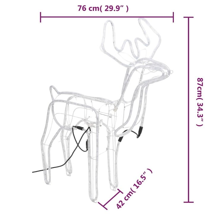 TSINYE Christmas Decorations Sculpture Outdoor Decorative 3D Shaking Head Led Deer Light Christmas Waterproof LED Rope Lights