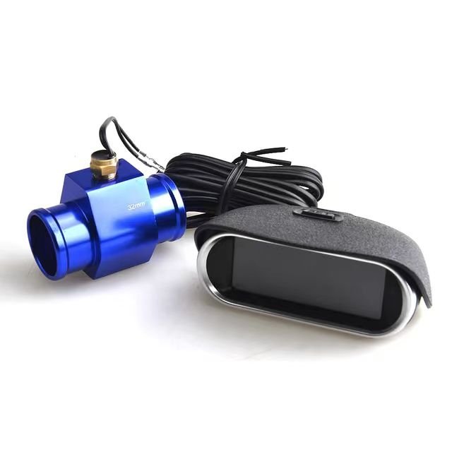 12V 24V Universal 2 in 1 LCD Car Digital Water Temp Gauge Voltmeter Auto Motorcycle Sensor 10mm With Adapter 1/8NPT