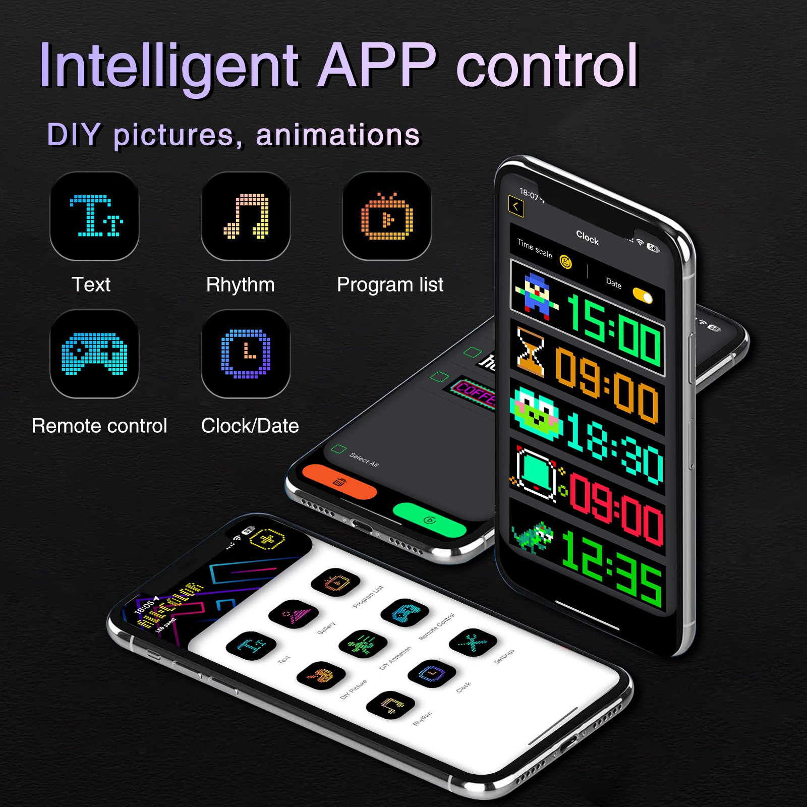 ECO RGB Pixel LED Panel Matrix Flexible FPCB Full Color Works Controllers Image Video Text Display DC5V Led Sign