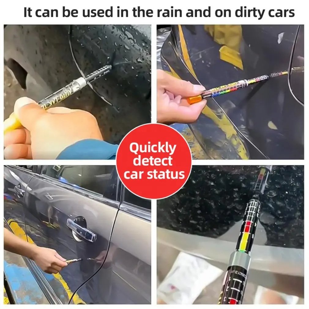 Thickness Tester Meter Gauge Auto Paint Crash Check Test Paint Tester Car Paint Test Pen with Magnetic Tip Scale Tools