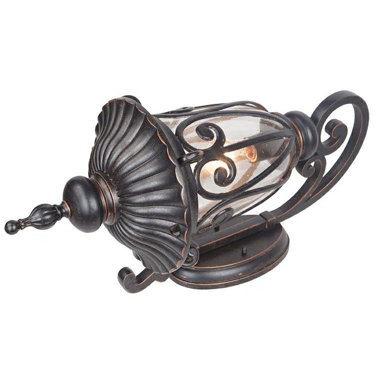 Outdoor Black Wall Sconce Lantern Waterproof Wall Lamps with Seeded Glass Shade for Hallway Porch