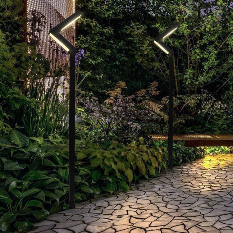Outdoor Waterproof Garden Light with Modern and Fashionable Design, Front and Rear Lights, 7-shaped Road Landscape Garden Light