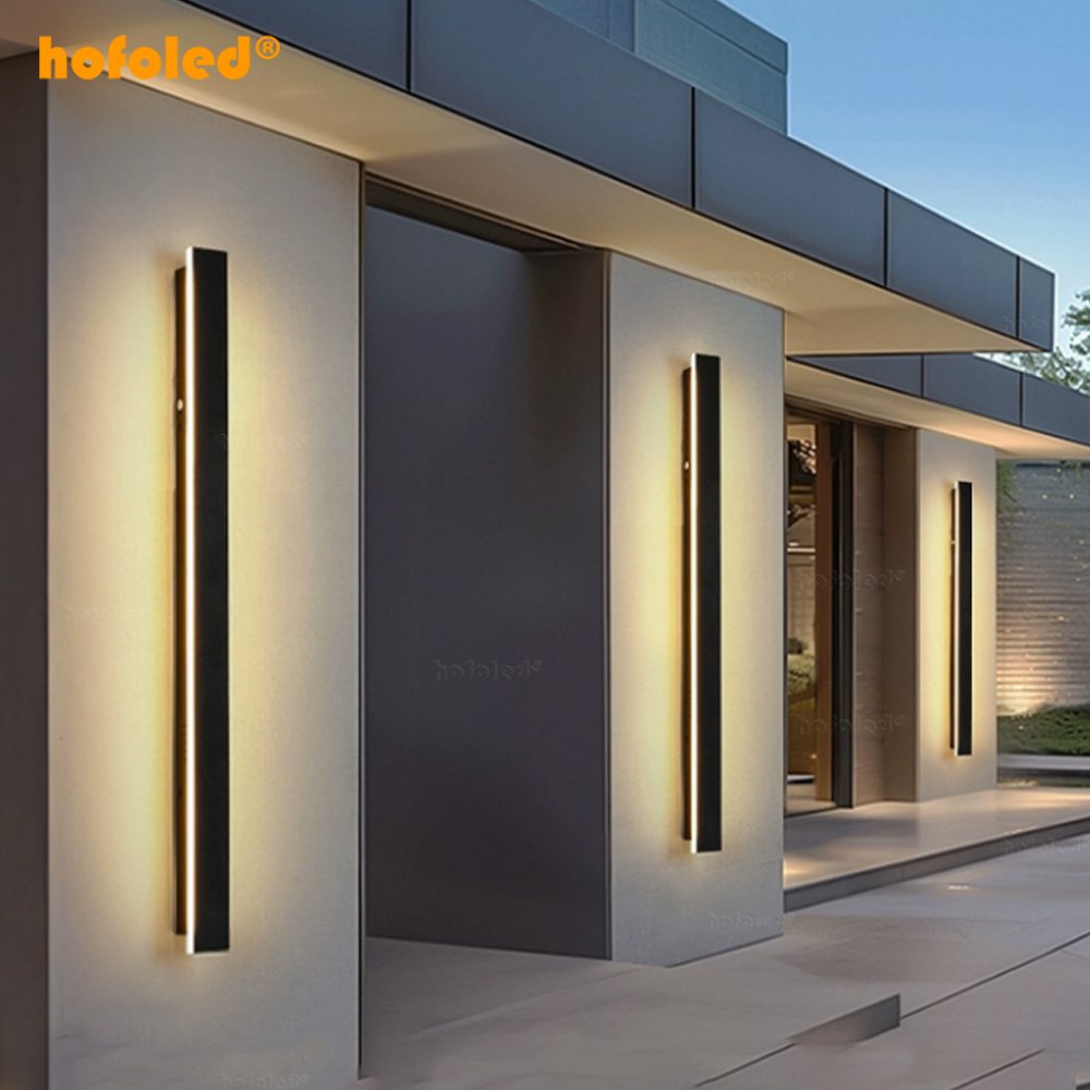 Modern Outdoor LED Wall Lamp 30cm to 240cm Waterproof IP65 Strip Linear Wall Lights 5CCT/6CCT for Hotel Garden Villa Decorative