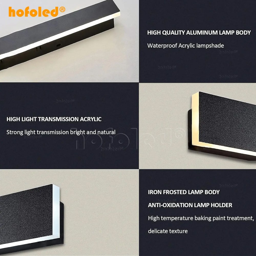 Modern Outdoor LED Wall Lamp 30cm to 240cm Waterproof IP65 Strip Linear Wall Lights 5CCT/6CCT for Hotel Garden Villa Decorative