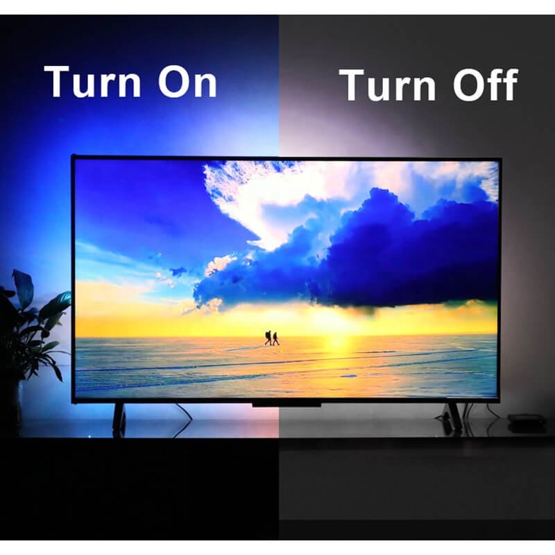 TV Backlight Color Sync Adaptive 55-85 Inch TV Waterproof RGBIC Ambilight TV LED Backlight Strip Light with Sync Box
