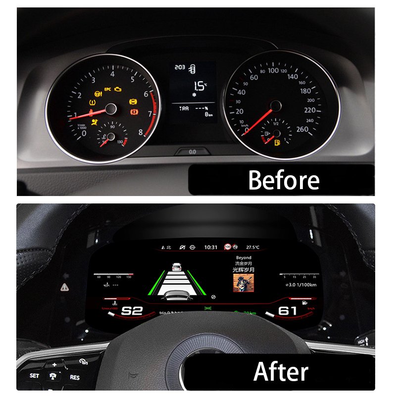Car Speedometer 12.3 Inch Linux System Dashboard for Volkswagen VW Golf 7 Sportsvan 2014-2020 Car LCD Instrument Auto Meter