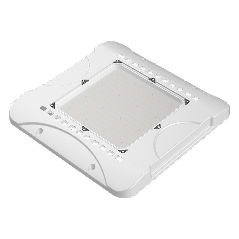 Outdoor Lighting High Lumen Output Petrol Station IP65 150W 6000K PF0.95 LED Canopy Light with Emergency Battery