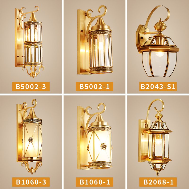 Wholesale Wall Mounted Outdoor Lights Waterproof Aluminum&Glass Vintage LED Outdoor Wall Lamps