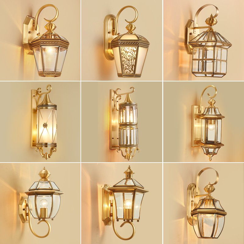Wholesale Wall Mounted Outdoor Lights Waterproof Aluminum&Glass Vintage LED Outdoor Wall Lamps