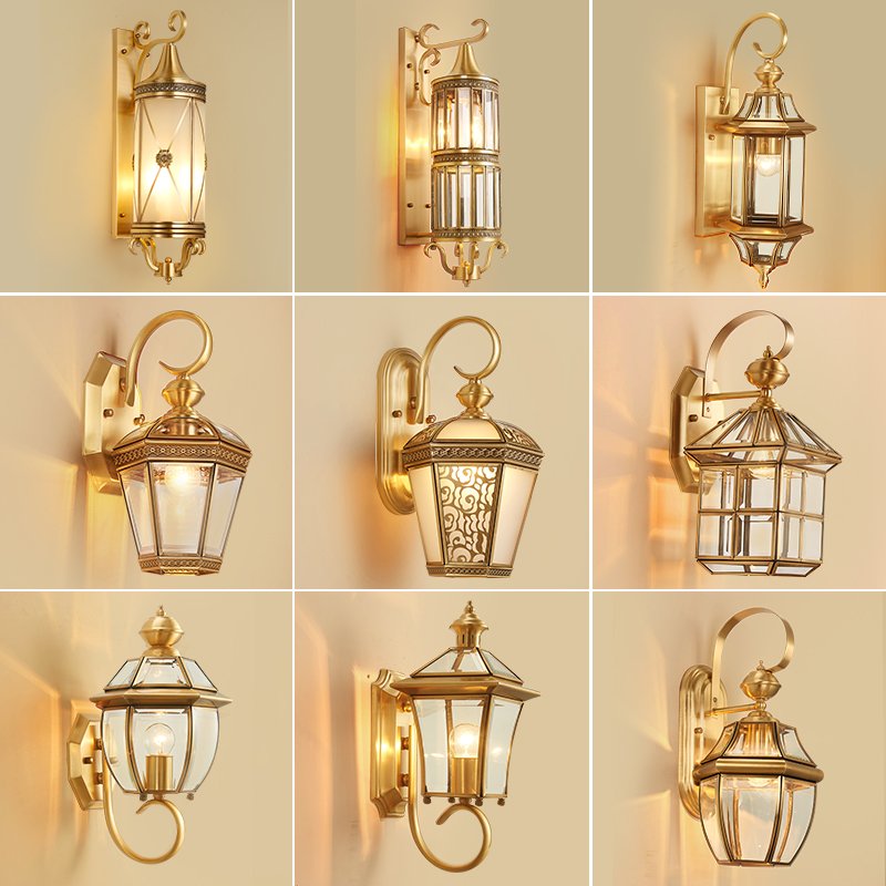 Wholesale Wall Mounted Outdoor Lights Waterproof Aluminum&Glass Vintage LED Outdoor Wall Lamps