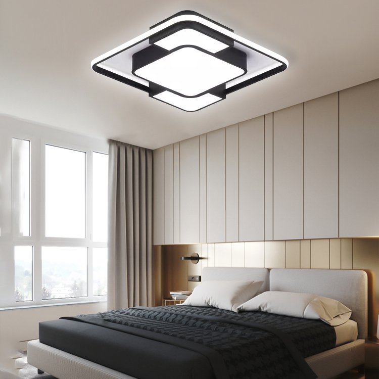High Brightness Dimmable LED Ceiling Lamp Black and Gold with Remote Control for Home & Hotel Lighting