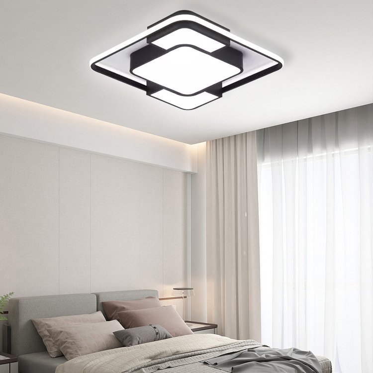 High Brightness Dimmable LED Ceiling Lamp Black and Gold with Remote Control for Home & Hotel Lighting