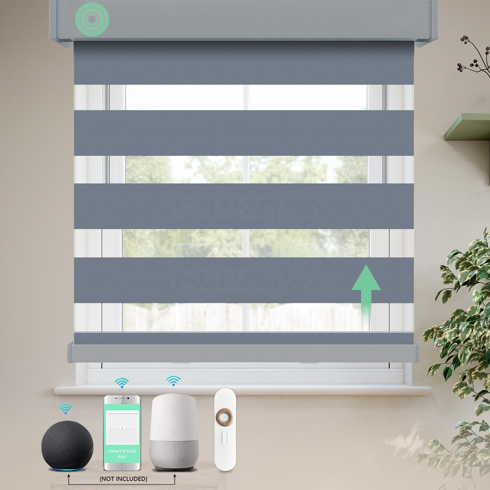 Decoration Mini Automatic Waterproof Privacy Sheet Blackout Electronic Remote Control Motorized Zebra Blinds for Window