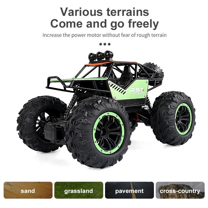AiJH 2.4G Rc Climbing Car Diecast Rock Crawler RC Truck Alloy Racing Vehicle Toy Off Road Remote Control Car