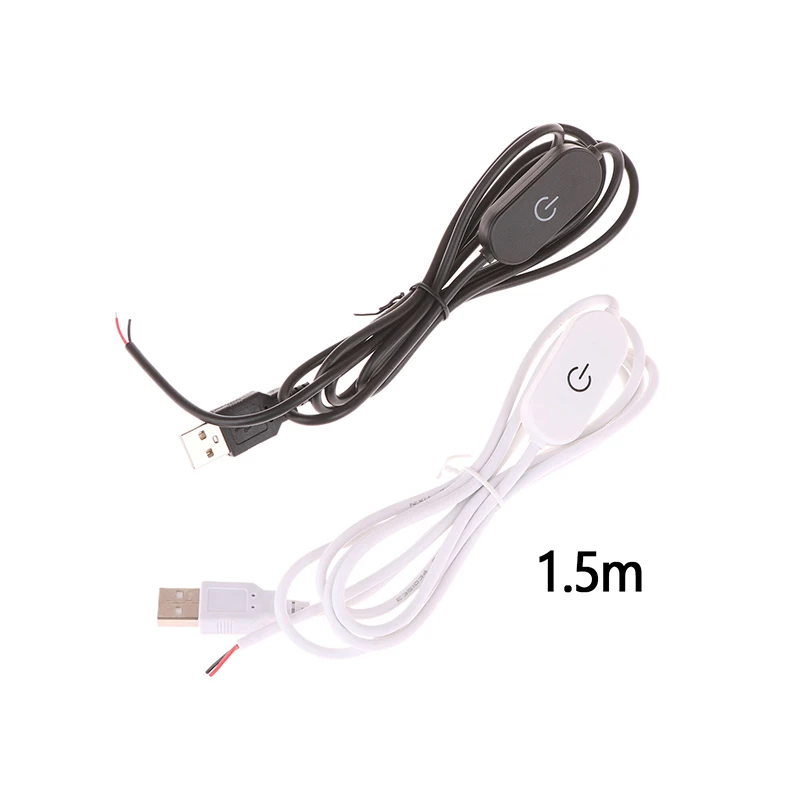 2A 5V USB Touch Dimming Switch Cable 1.5M USB 2.0A to 2 Wire Output 5-100% Dimmer Controller