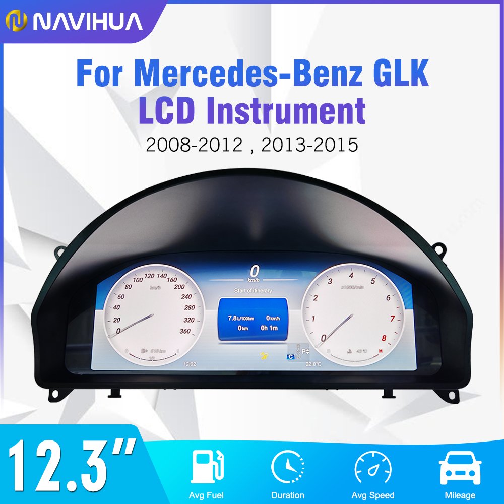NaviHua New Upgrade Car LCD Dashboard Auto Digital Cluster Speedometer LCD Instrument Linux for Mercedes Benz GLK 2008-2015