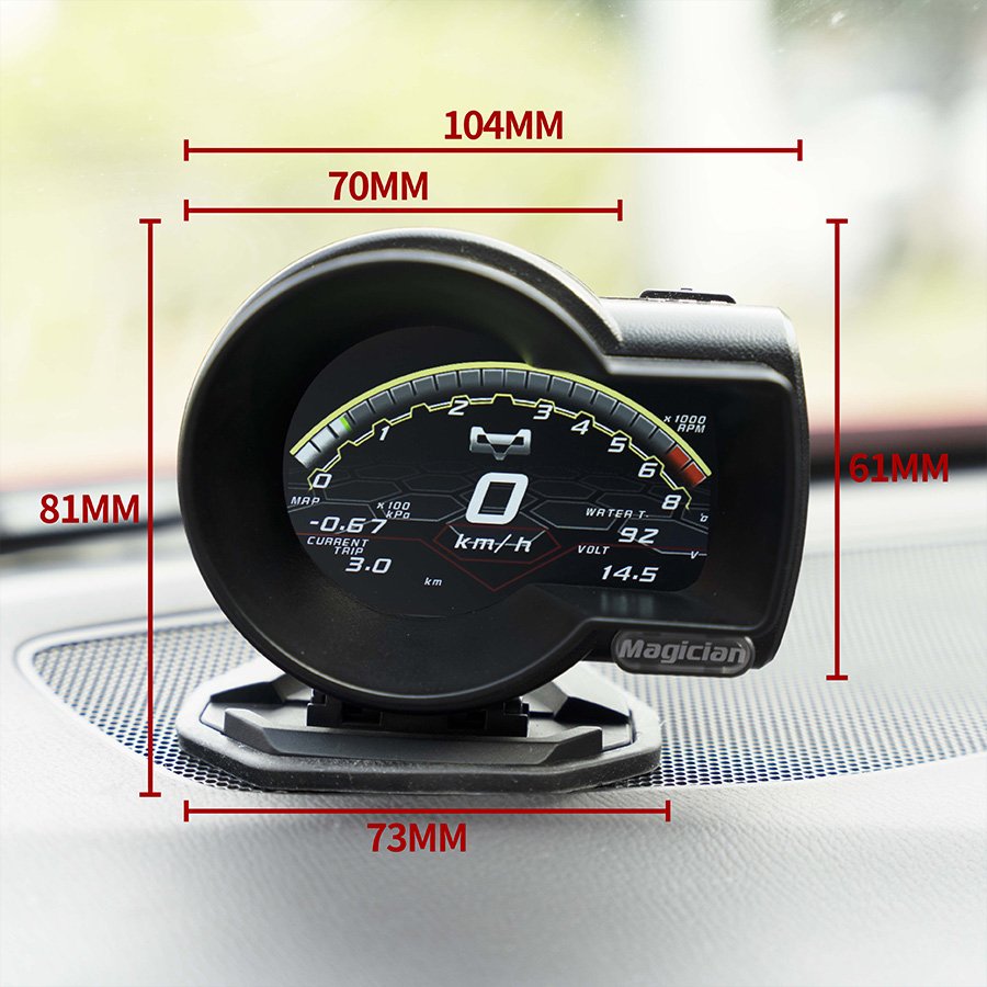 Magician Auto Gauge OBD F8 Car Gauge Multi Function Smart Auto Meter