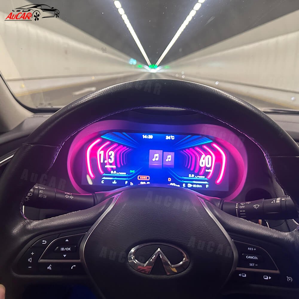 AuCAR 12.3'' Linux Instrument Cluster for Infiniti Q50 Q60 2014-2019 LCD Digital Cluster Virtual Cockpit Instrument Meter Screen