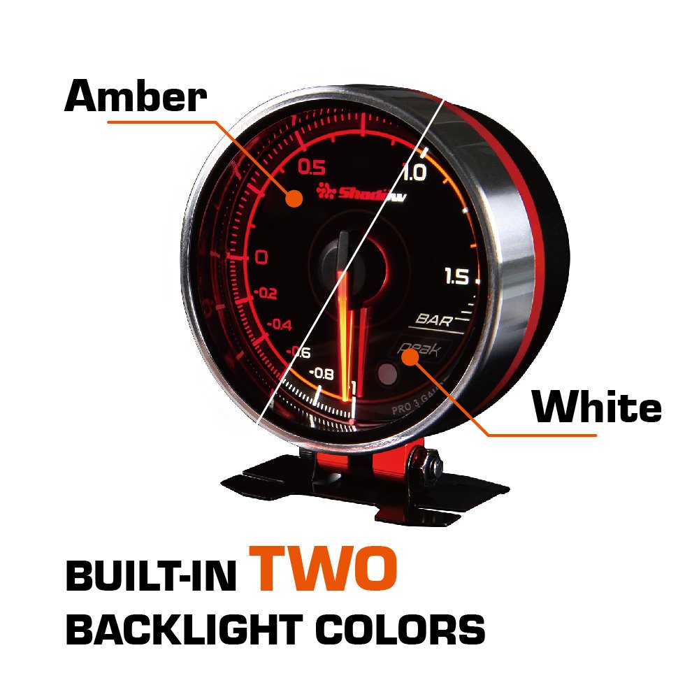 Racing Car Shadow Fuel Pressure Gauge 2.5 Inch 60mm and Smoked Black Face in BAR Include Fuel Pressure Sensor
