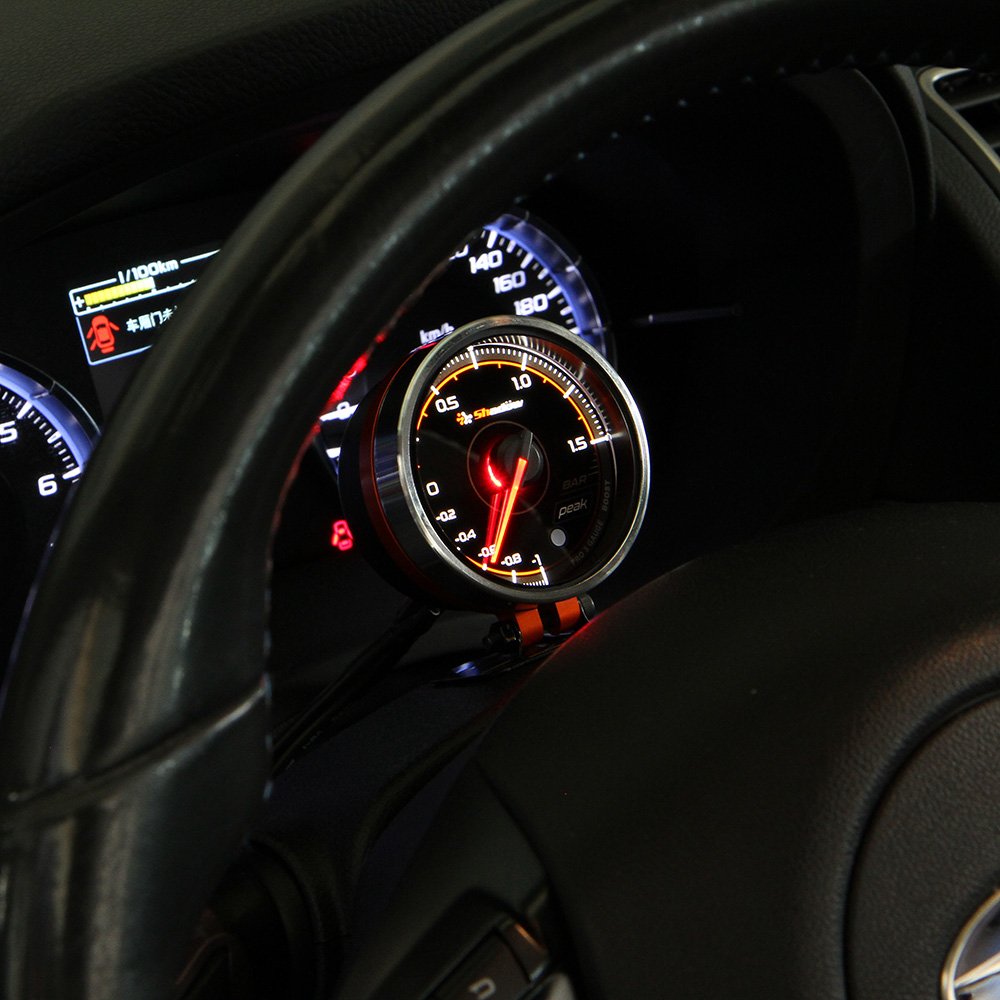 Racing Car Shadow Fuel Pressure Gauge 2.5 Inch 60mm and Smoked Black Face in BAR Include Fuel Pressure Sensor