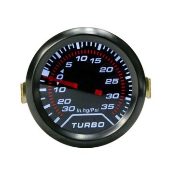 LR AUTO 12V 2 "inch 52mm Automobile Instrument Racing Instrument Refitted LED Display Turbocharger Pressure Gauge Smoke