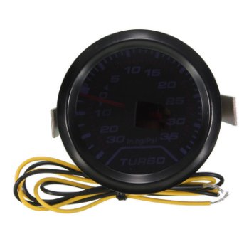 LR AUTO 12V 2 "inch 52mm Automobile Instrument Racing Instrument Refitted LED Display Turbocharger Pressure Gauge Smoke