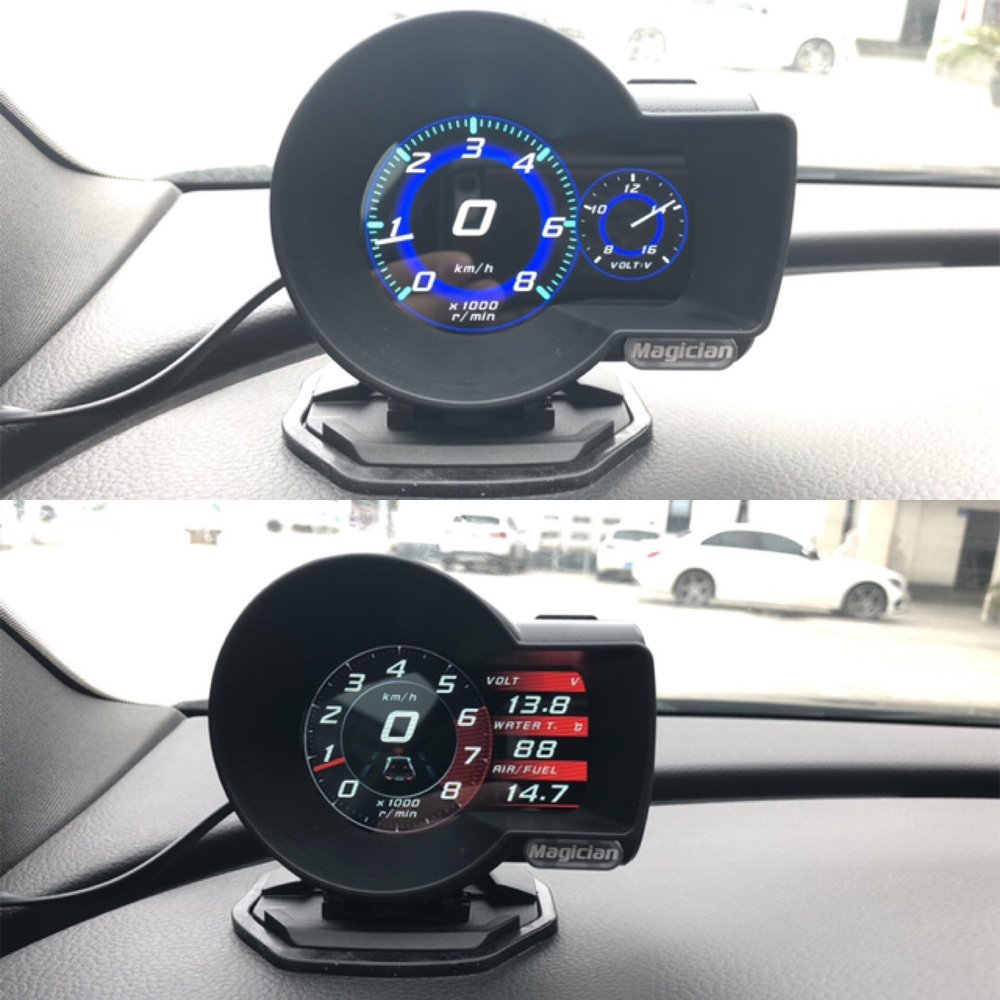 New Design OBD F835 Magician Gauge Car Smart LCD Digital Auto Electronic Car Diagnosis Tool Multifunction Digital F9 Meter OBD2