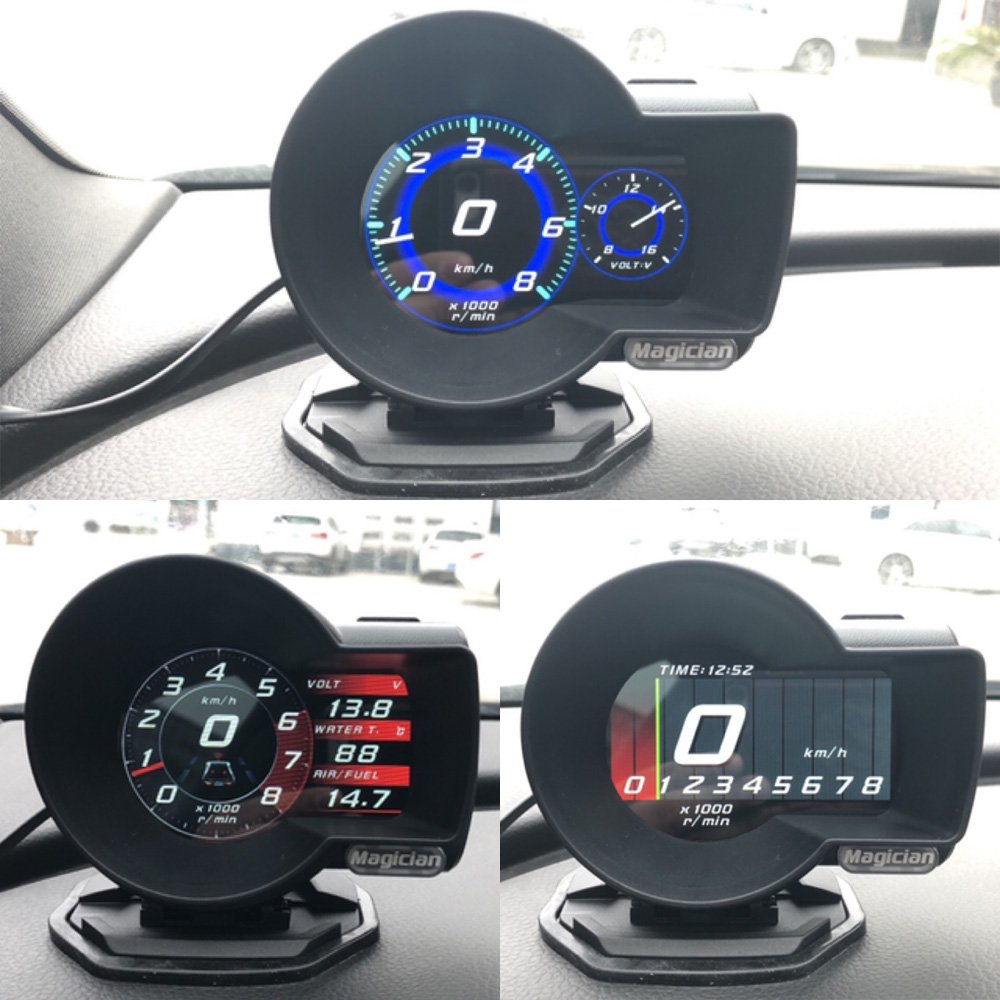 New Design OBD F835 Magician Gauge Car Smart LCD Digital Auto Electronic Car Diagnosis Tool Multifunction Digital F9 Meter OBD2