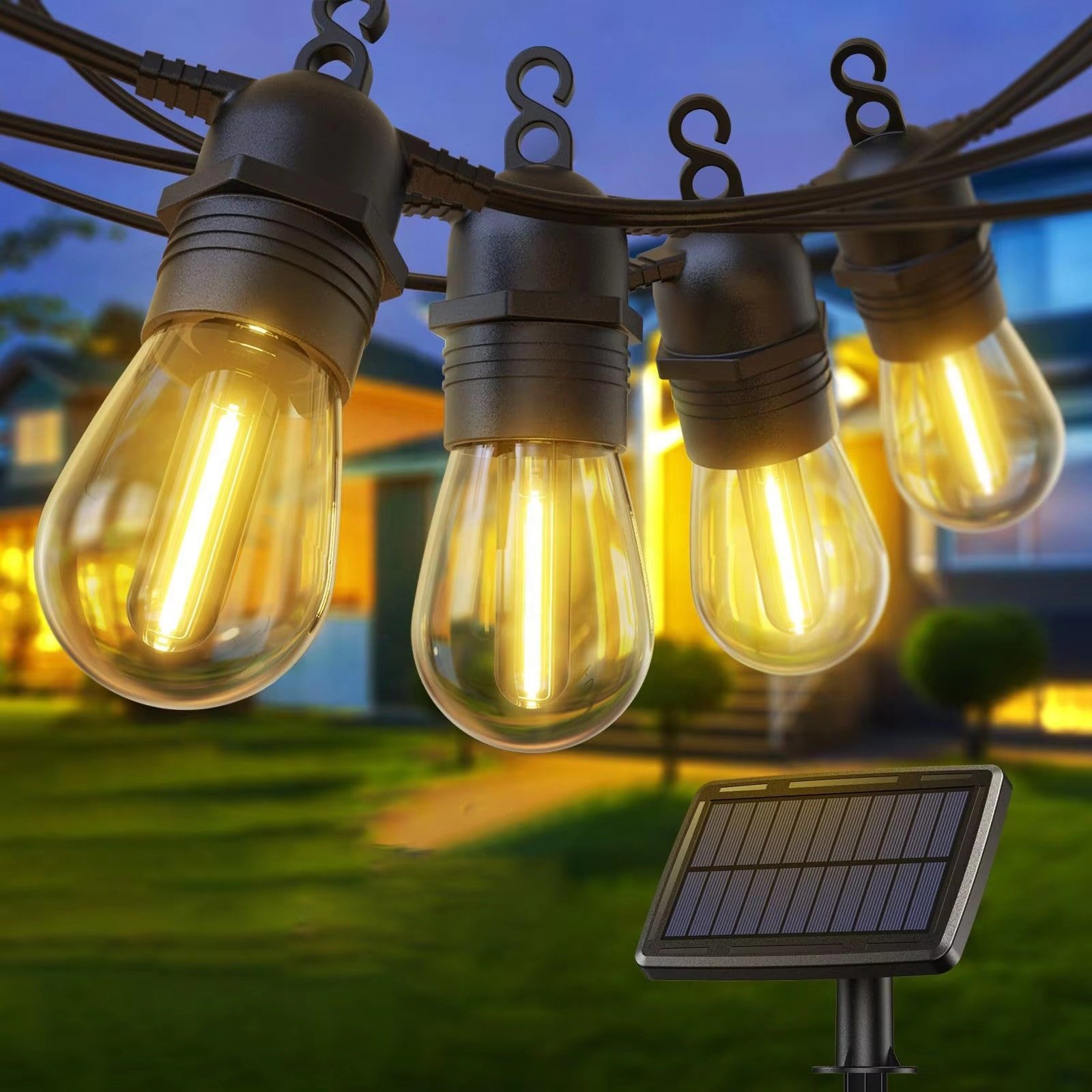 Waterproof Ip65 Outdoor Festoon Lights E27 String Light S14 Bulb Commercial Grade 15 Led Edison Bulbs S14 String Lights Outdoor