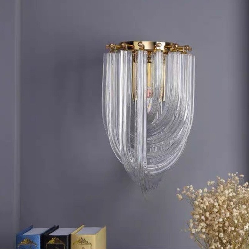 Interior Decorative Sconce Lights Hotel Crystal Modern Luxury Gold Wall Lamp