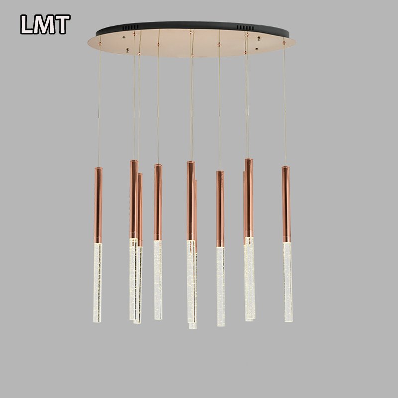 Living Room Large Long Tube Pendant Light Spiral Shape High Ceilings Hanging Lamp Staircase Modern Luxury Led Bubbles Chandelier