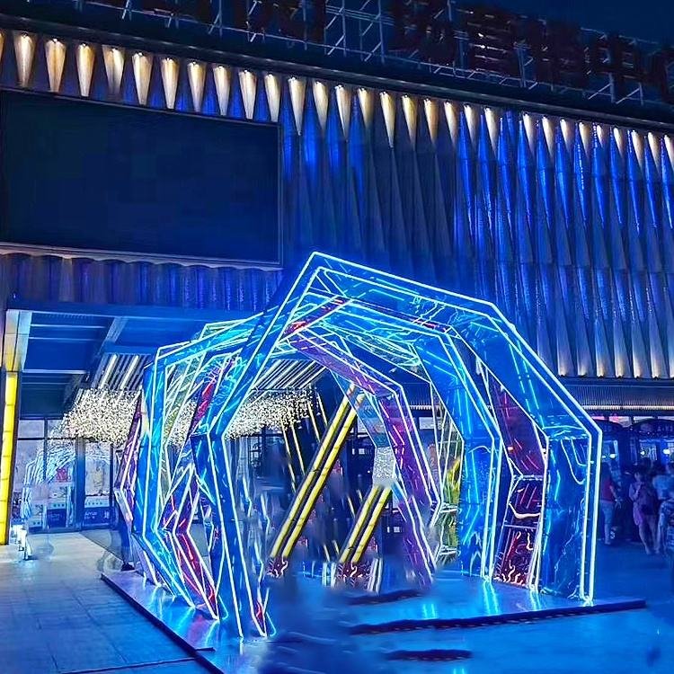 Commercial Outdoor Christmas Yard Park Garden Decoration Ws2812 Led Strip Illuminated LED 3D Christmas Arch Led Light