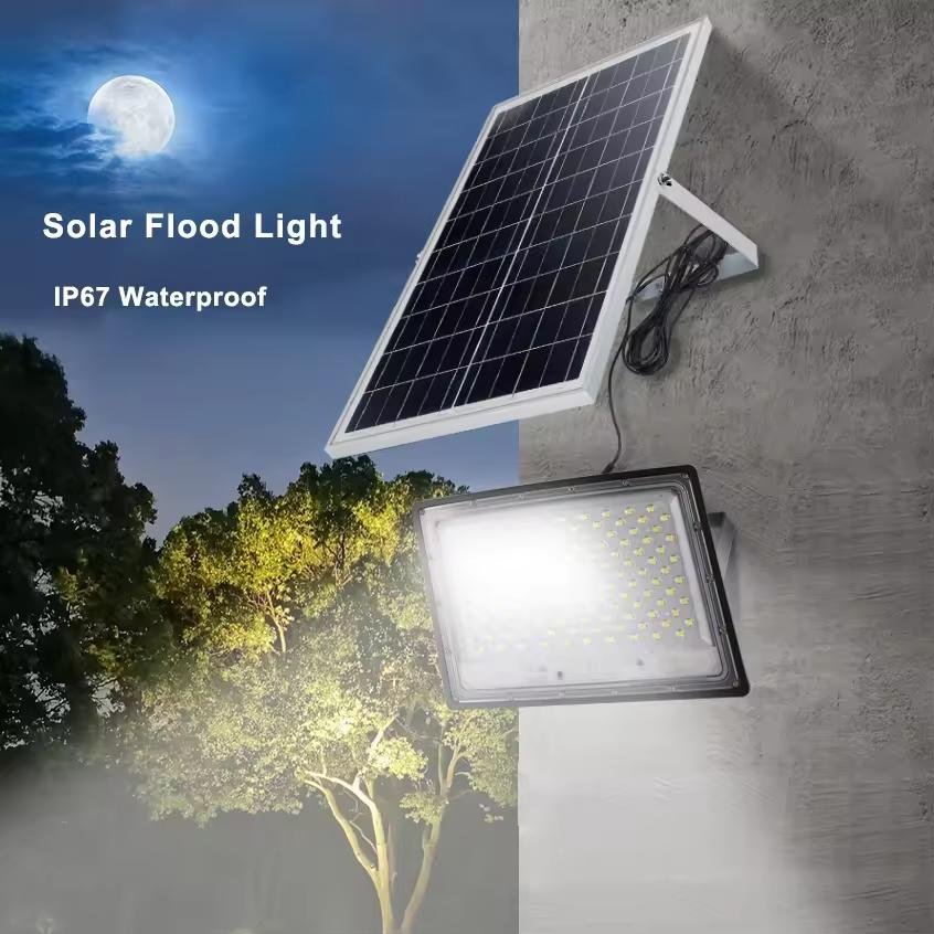 Omsen Motion Detection Sunlight Solar Led Floodlight Reflectors Projector With Remote Controllere for Garden