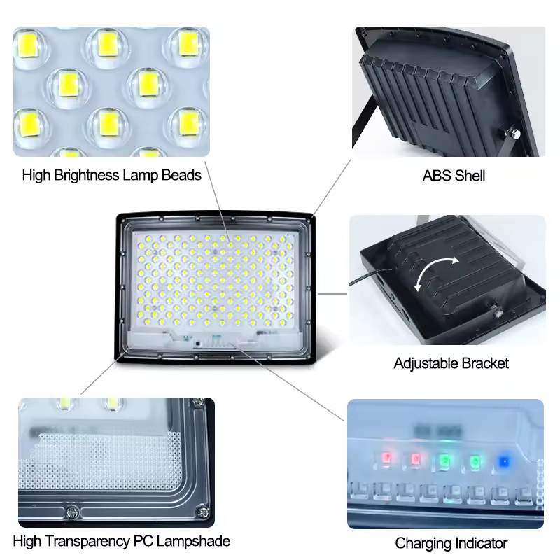 Omsen Motion Detection Sunlight Solar Led Floodlight Reflectors Projector With Remote Controllere for Garden