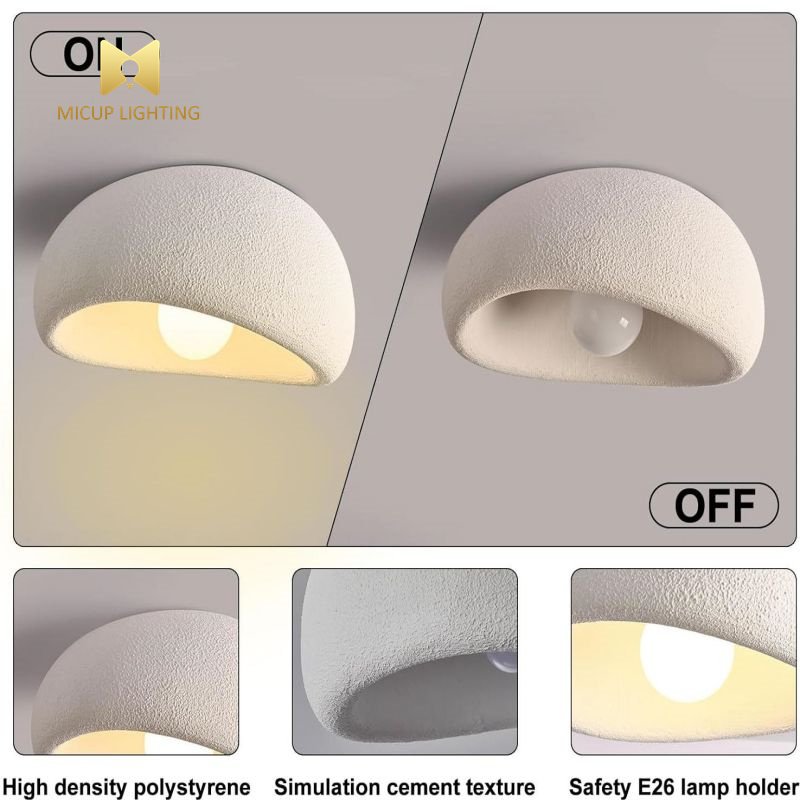 Nordic Simple Wabi-Sabi Style Designer LED Home Decoration Ceiling Light for Bedroom Living Room