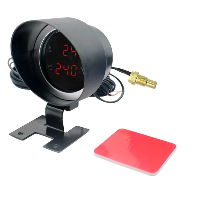 2 1/2 LED Digital Auto Parts Voltmeter & Water Temp Gauge for Car & Truck 12V 24V Temperature Sensor Motor + Volt Voltage Meter