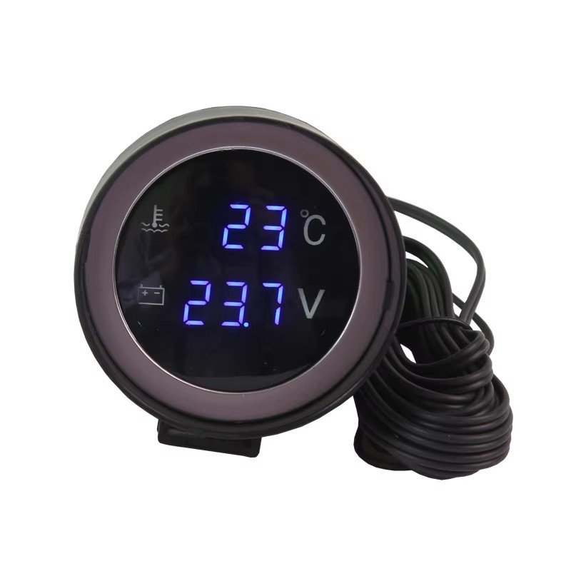 2 1/2 LED Digital Auto Parts Voltmeter & Water Temp Gauge for Car & Truck 12V 24V Temperature Sensor Motor + Volt Voltage Meter